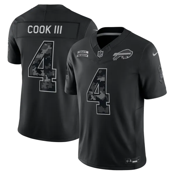 James Cook III Buffalo Bills Jerseys Teams 2026 Salute to Service Stitched Limited Jersey - Black