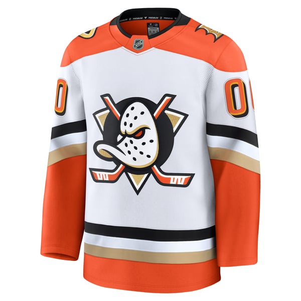 Jerseys Teams Anaheim Ducks Fanatics Away Premium Custom Jersey - White