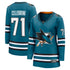 Jerseys Teams Women's Fanatics Macklin Celebrini Teal Sharks Jersey