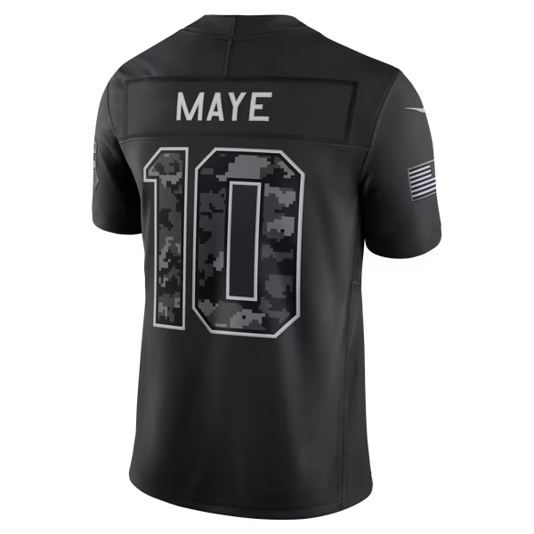 Drake Maye New England Patriots Jerseys Teams 2026 Salute to Service Stitched Limited Jersey - Black