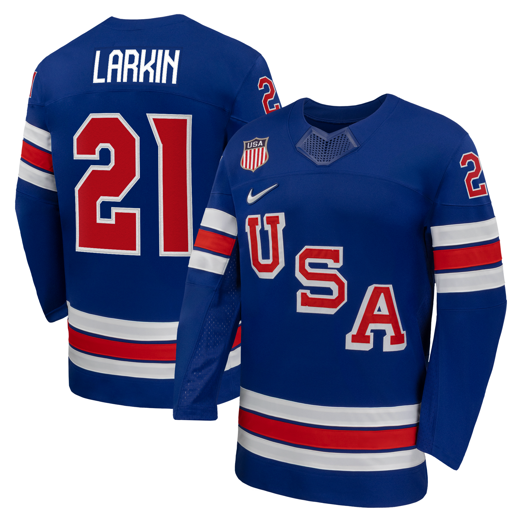Jerseys Teams Dylan Larkin Nike US Hockey 2026 Home Jersey Royal