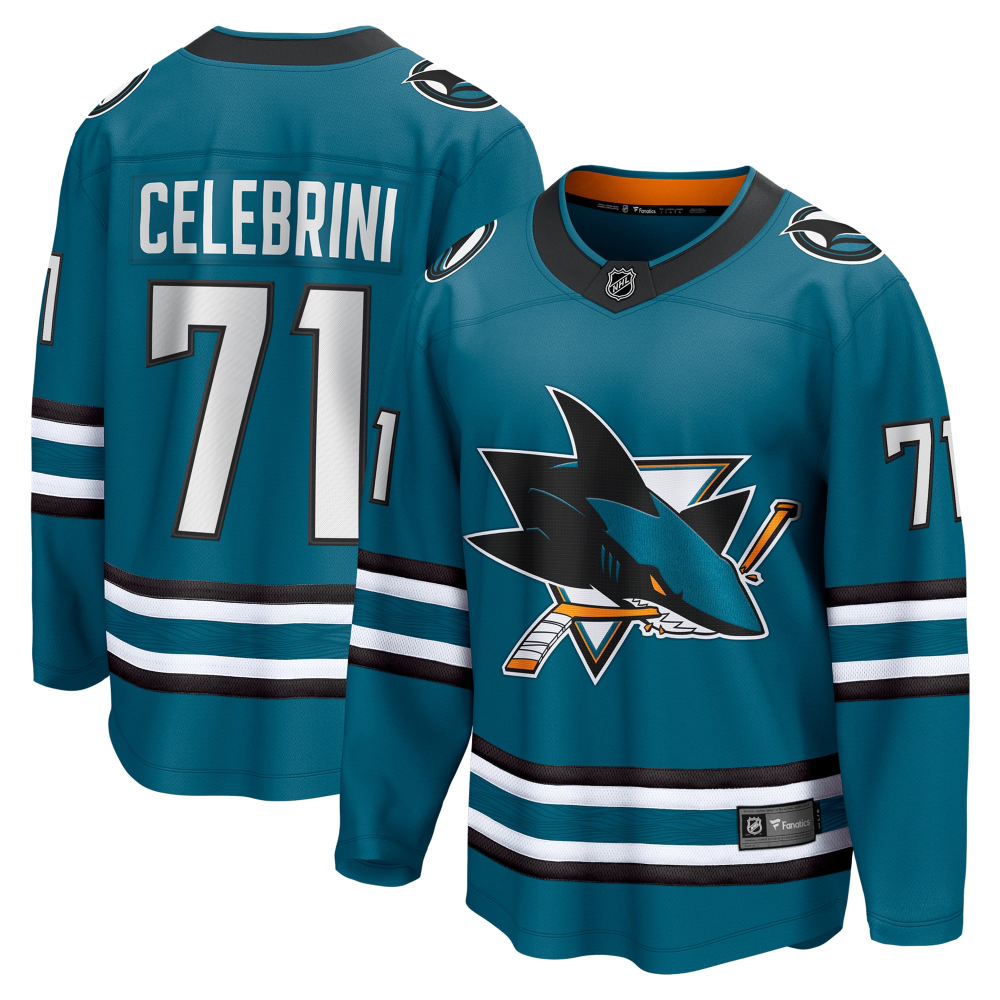 Jerseys Teams Macklin Celebrini Sharks Fanatics Jersey Teal