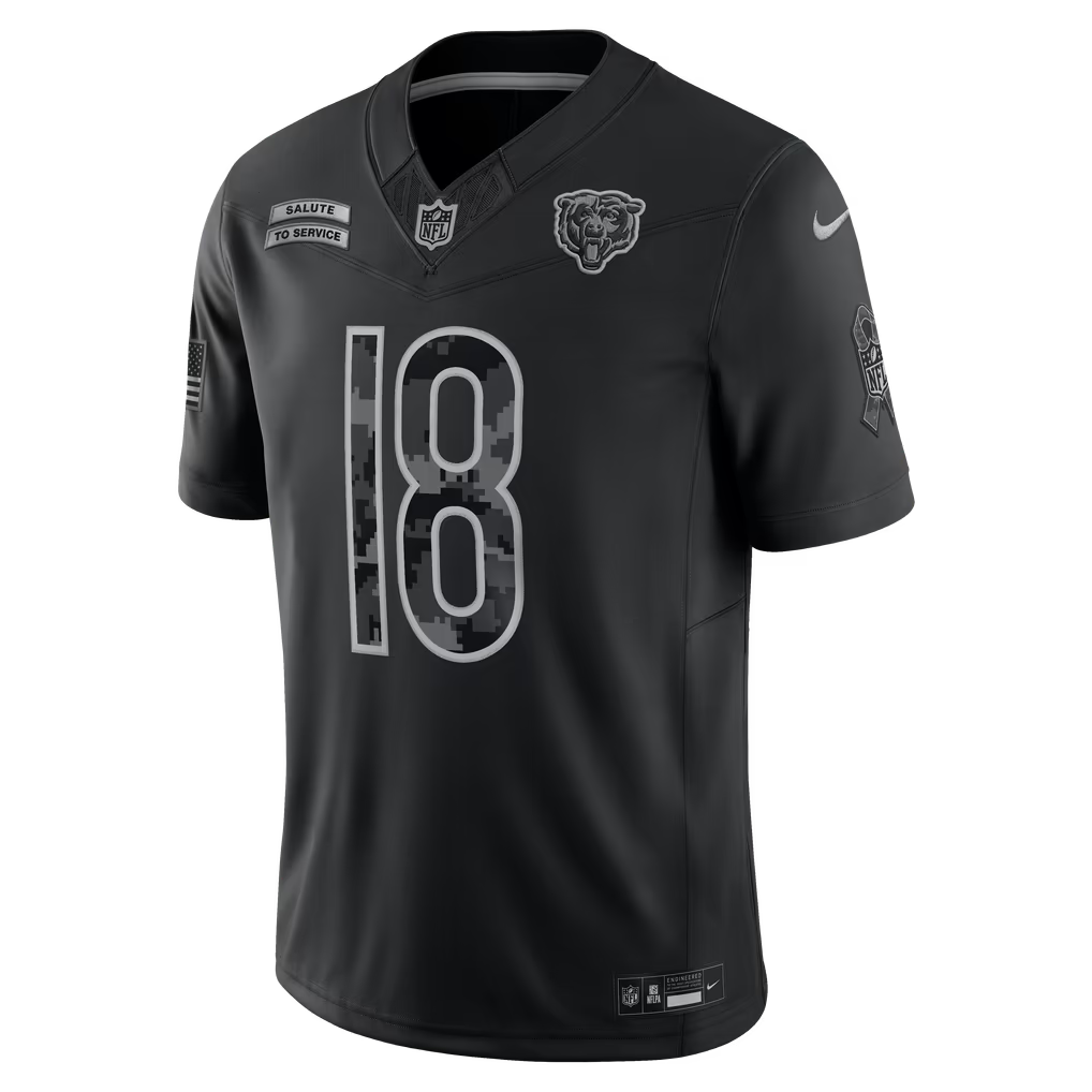 Caleb Williams Chicago Bears Jerseys Teams 2026 Salute to Service Stitched Limited Jersey - Black