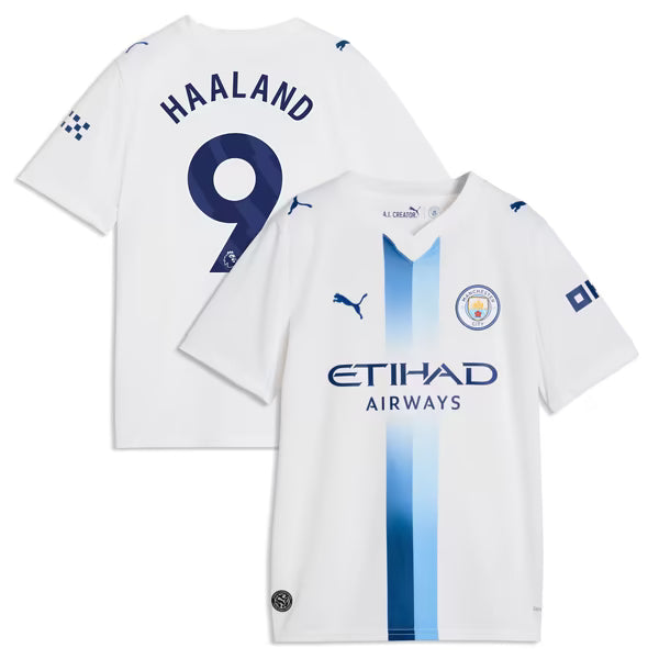 Erling Haaland Manchester City Jerseys Teams Youth 2026/27 Third Replica Jersey - White