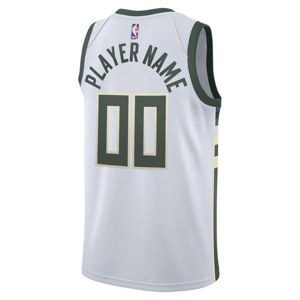 Jerseys Teams Milwaukee Bucks Nike 2020/21 Swingman Custom Jersey - White