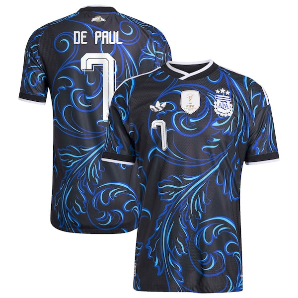 Adidas Rodrigo De Paul Argentina National Team 2026 Away Authentic Jersey Black