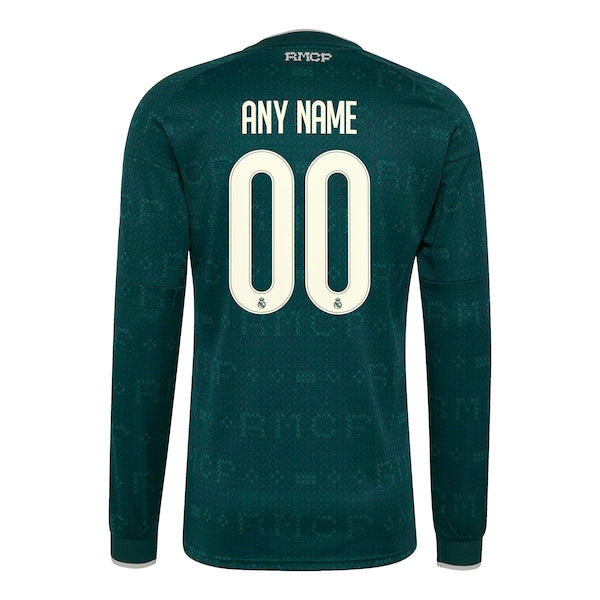 Real Madrid Jerseys Teams 2026/27 Away Replica Custom Long Sleeve Jersey - Green