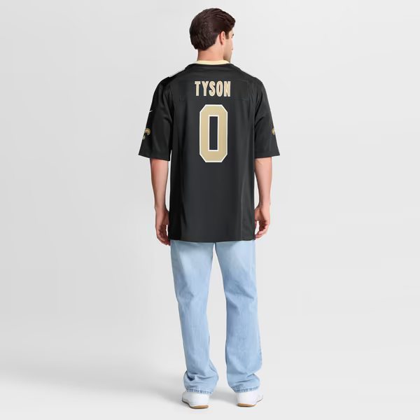Jordyn Tyson New Orleans Saints Jerseys Teams 60th Season Patch Game Jersey - Black