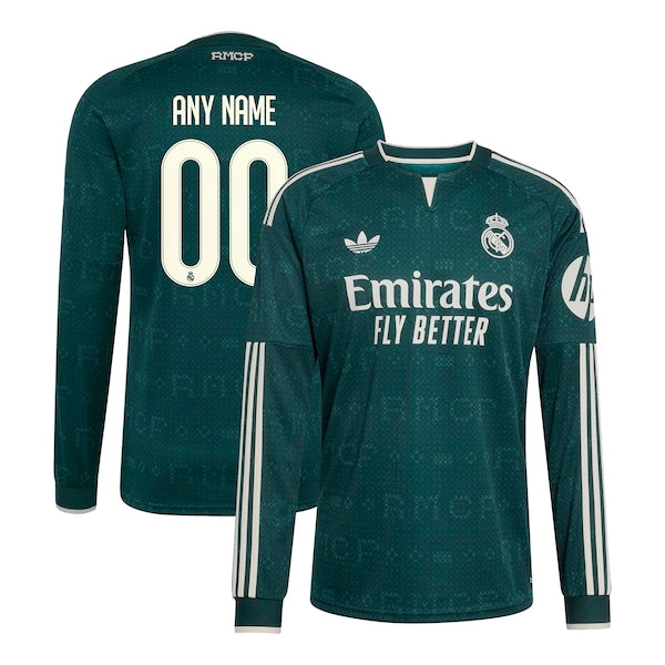 Real Madrid Jerseys Teams 2026/27 Away Replica Custom Long Sleeve Jersey - Green
