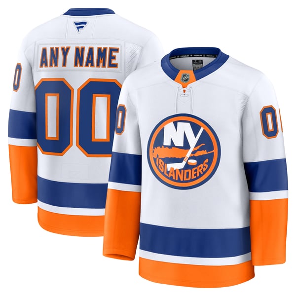 Jerseys Teams Fanatics New York Islanders Away Premium Custom Jersey - White