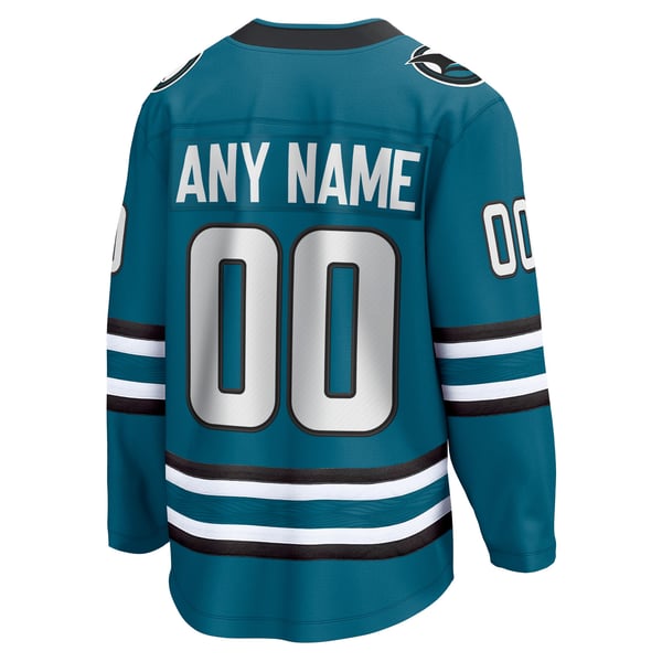 Jerseys Teams Fanatics San Jose Sharks Home Breakaway Custom Jersey - Teal