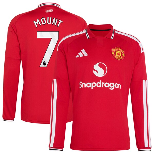 Adidas Mason Mount Manchester United 2026/27 Home Replica Long Sleeve Jersey Red