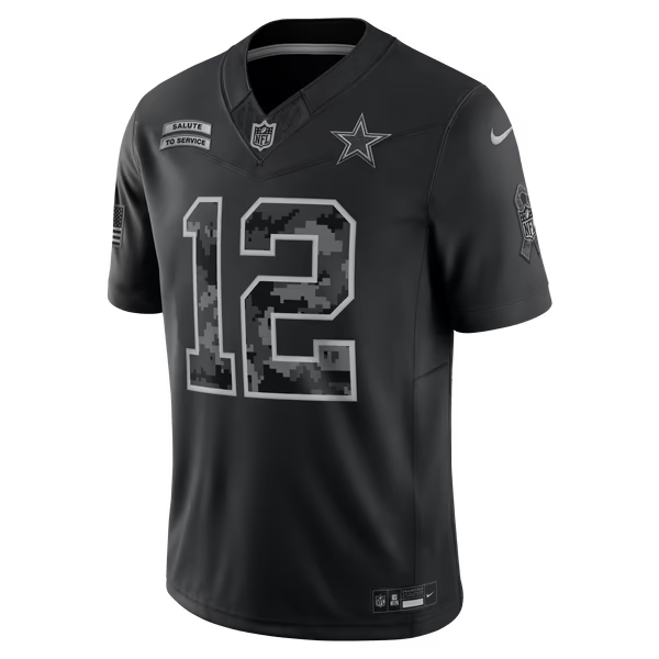 Roger Staubach Dallas Cowboys Jerseys Teams 2026 Salute to Service Retired Player Stitched Limited Jersey - Black