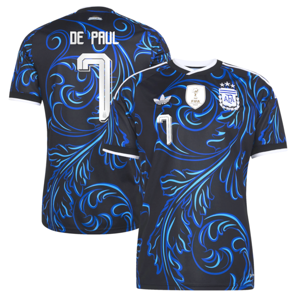 Jerseys Teams Rodrigo De Paul Argentina National Team 2026 Away Replica Jersey Black