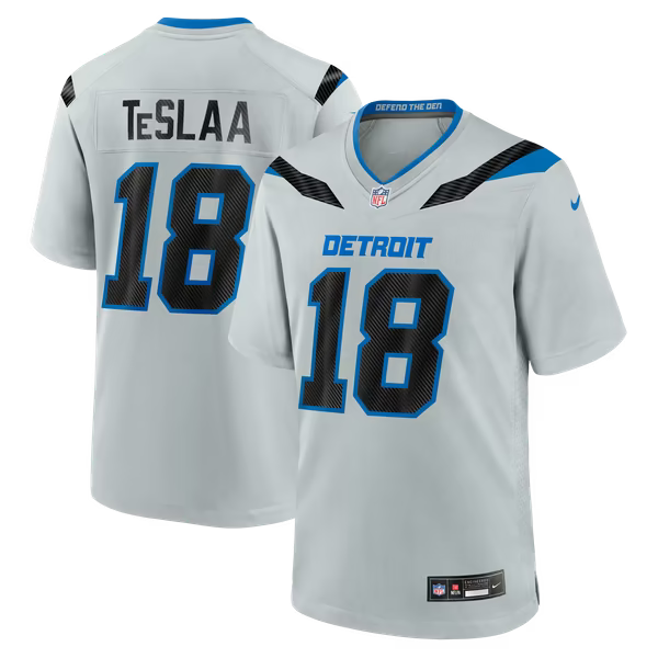 Isaac TeSlaa Detroit Lions Jerseys Teams 2026 Rivalries Collection Game Jersey - Silver