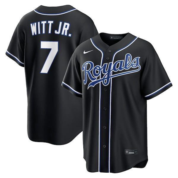 Custom Bobby Witt Jr. Kansas City Royals Fashion Replica Black Out Jersey