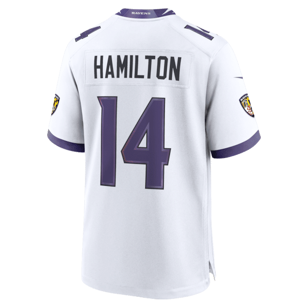 Custom Kyle Hamilton Baltimore Ravens Game Jersey White
