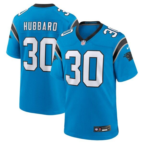 Custom Chuba Hubbard Carolina Panthers Alternate Game Jersey Blue