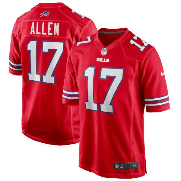 Custom Josh Allen Buffalo Bills Game Jersey Red