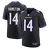 Custom Kyle Hamilton Baltimore Ravens Alternate Game Jersey Black