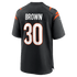 Custom Chase Brown Cincinnati Bengals Game Jersey Black