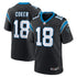 Custom Jalen Coker Carolina Panthers Game Jersey Black