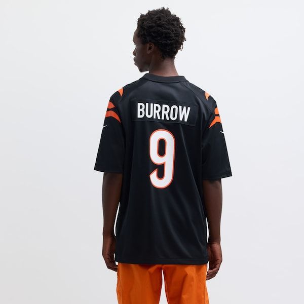 Custom Joe Burrow Cincinnati Bengals Game Jersey Black