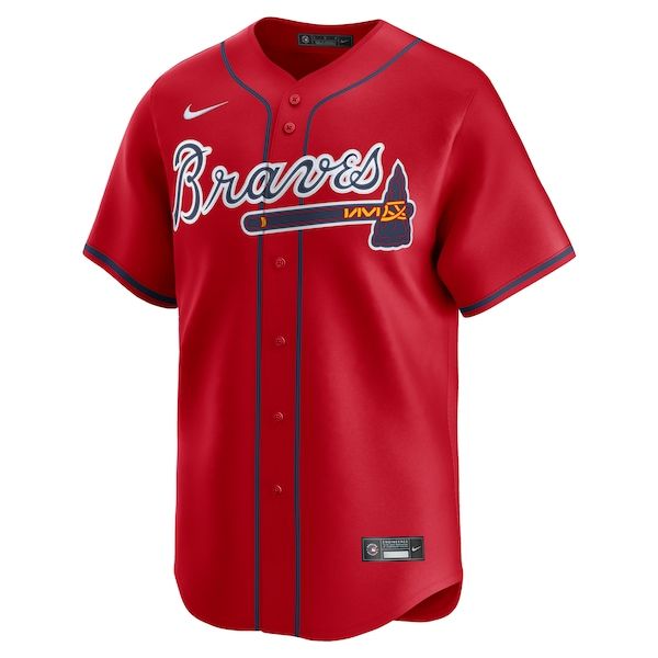 Custom Atlanta Braves Alternate Limited Custom Jersey Red