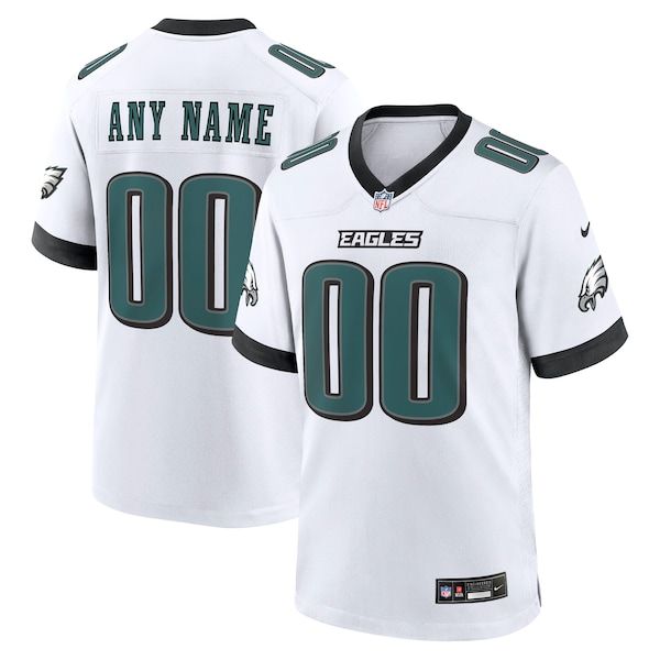 Custom Philadelphia Eagles Custom Game Jersey White