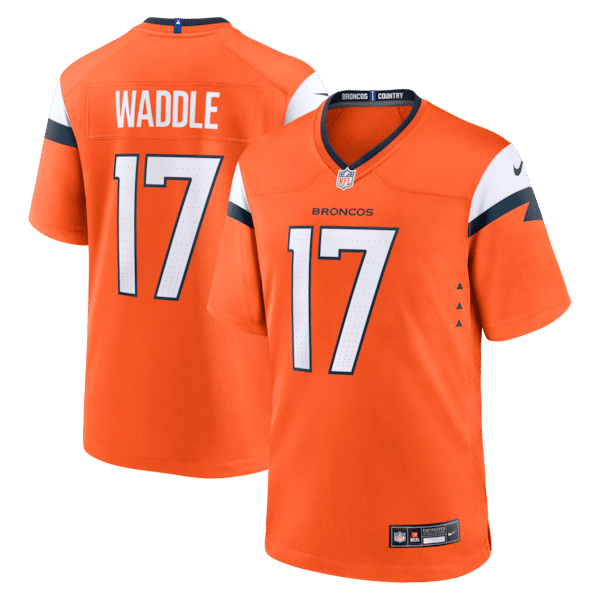 Custom Jaylen Waddle Denver Broncos Game Jersey Orange