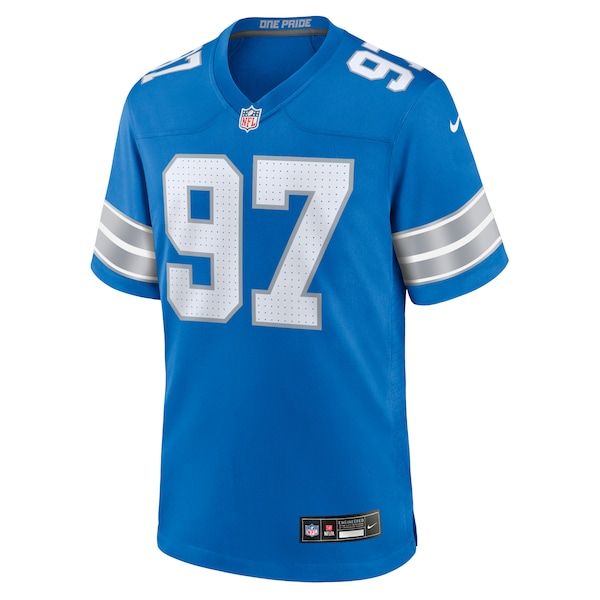 Custom Aidan Hutchinson Detroit Lions Game Jersey Blue