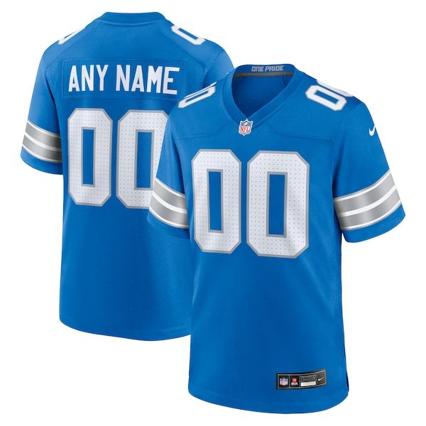 Custom Detroit Lions Custom Game Jersey Blue
