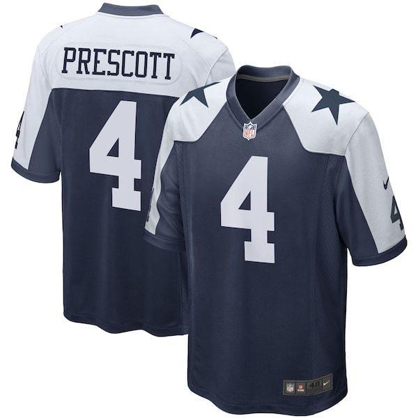 Custom Dak Prescott Dallas Cowboys Alternate Game Jersey Navy
