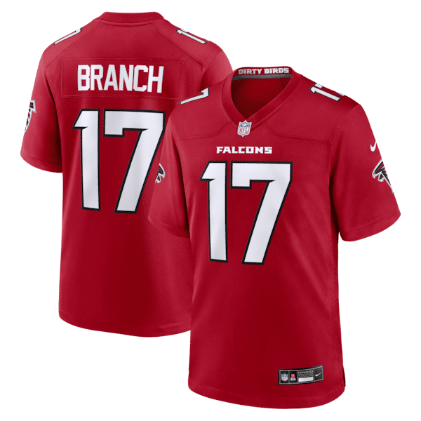 Custom Zachariah Branch Atlanta Falcons Team Game Jersey Red