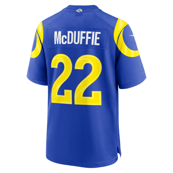 Custom Trent McDuffie Los Angeles Rams Game Jersey Royal