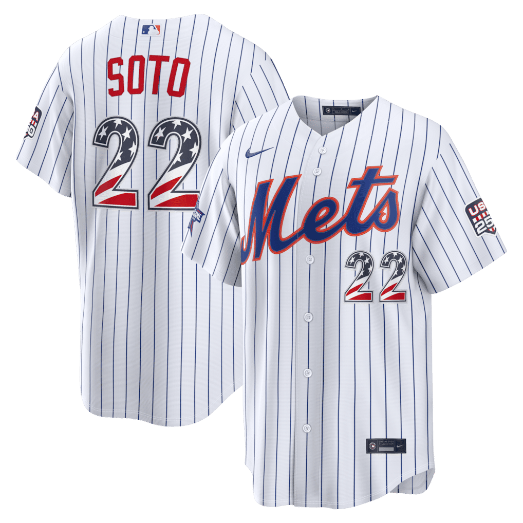 Custom Juan Soto New York Mets 2026 All-Star Game Stars & Stripes Stadium Jersey White