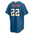 Custom Christian Yelich Milwaukee Brewers 2026 City Connect Stadium Jersey Mineral Blue