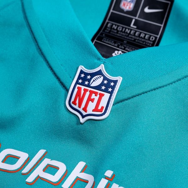 Custom De'Von Achane Miami Dolphins Game Jersey Aqua