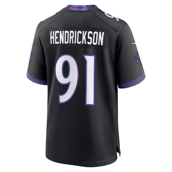 Custom Trey Hendrickson Baltimore Ravens Alternate Game Jersey Black