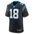 Custom Jalen Coker Carolina Panthers Game Jersey Black