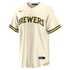 Custom Milwaukee Brewers Home Replica Custom Jersey Cream