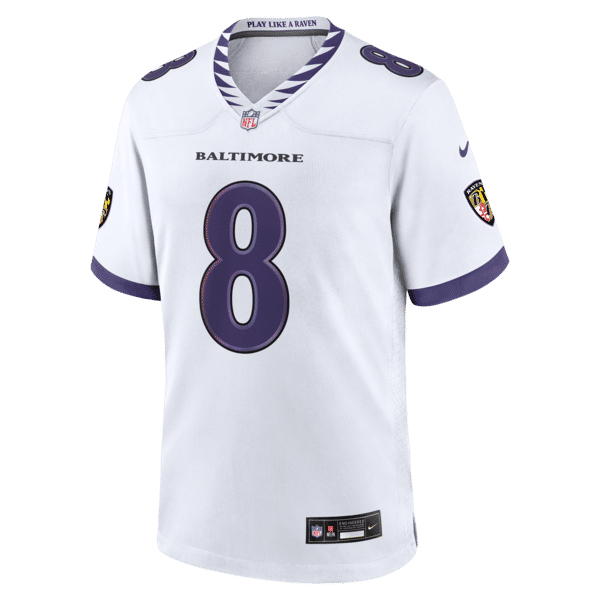 Custom Lamar Jackson Baltimore Ravens Game Jersey White