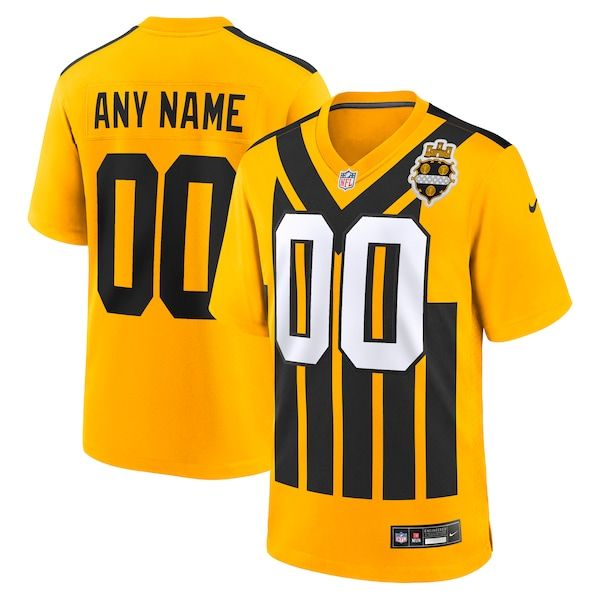 Custom Pittsburgh Steelers Alternate 1933 Throwback Game Custom Jersey Gold