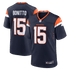 Custom Nik Bonitto Denver Broncos Alternate Game Jersey Navy