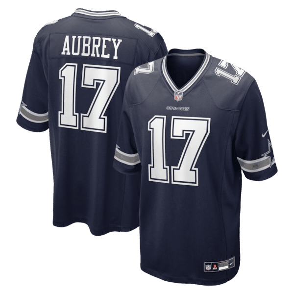 Custom Brandon Aubrey Dallas Cowboys Team Game Jersey Navy