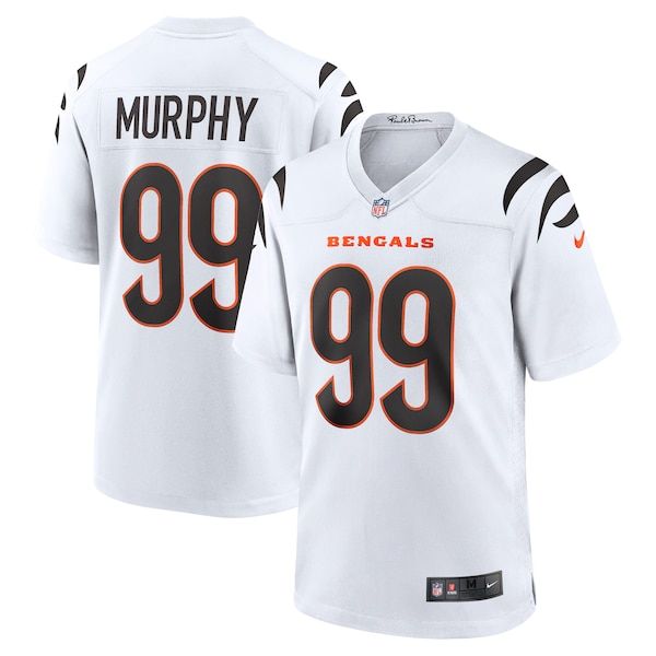 Custom Myles Murphy Cincinnati Bengals Game Jersey White