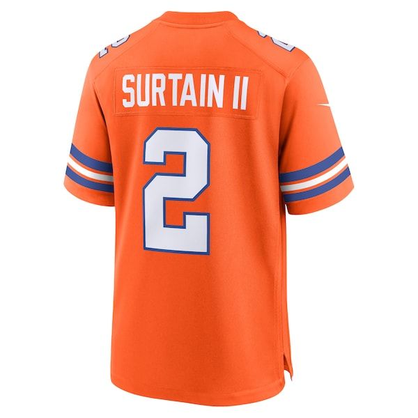 Custom Patrick Surtain II Denver Broncos Alternate Game Jersey Orange