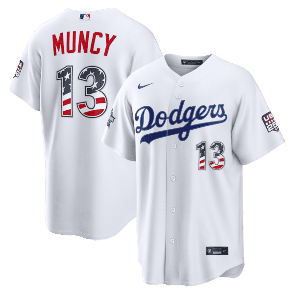 Custom Max Muncy Los Angeles Dodgers 2026 All-Star Edition Stars & Stripes White Stadium Jersey