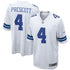 Custom Dak Prescott Dallas Cowboys Game Jersey White