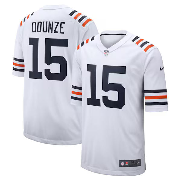 Custom Rome Odunze Chicago Bears Alternate Game Jersey White